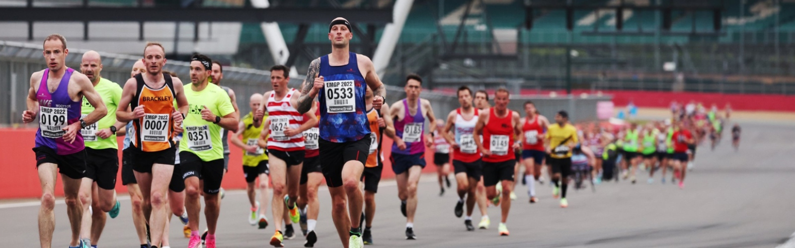 A group of runners on the Silverstone track